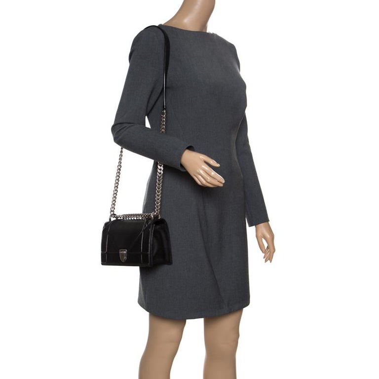 Dior Black Leather Small Diorama Shoulder Bag For Sale at 1stDibs