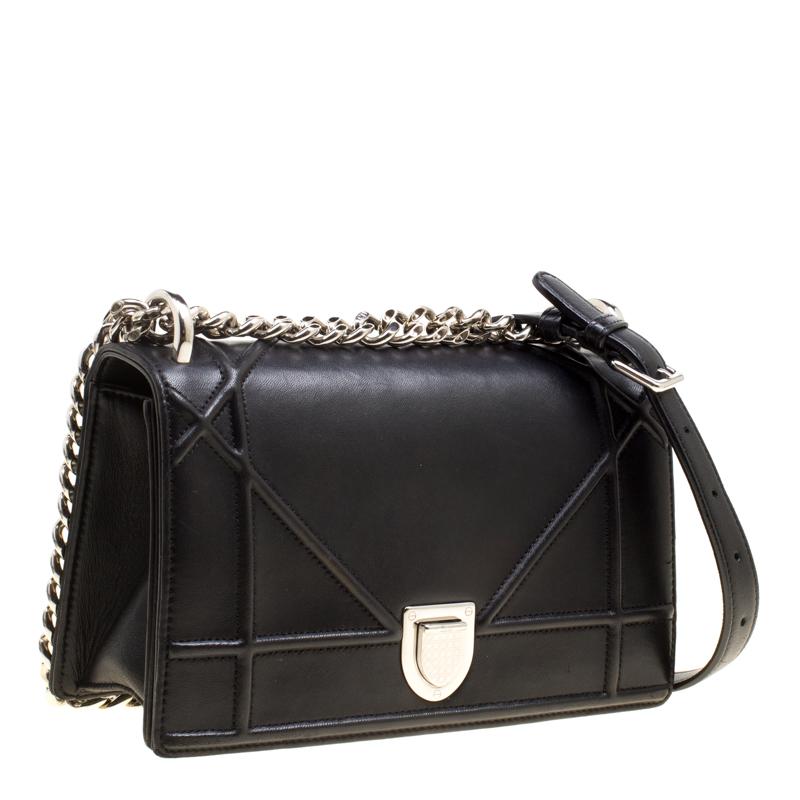 Dior Black Leather Small Diorama Shoulder Bag In Good Condition In Dubai, Al Qouz 2