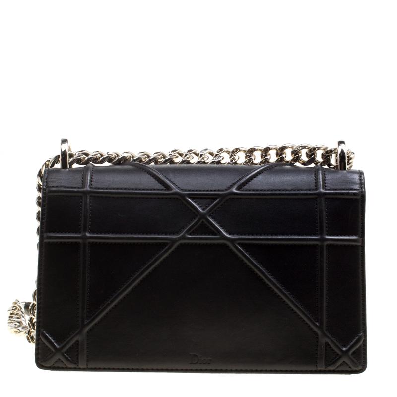 Women's Dior Black Leather Small Diorama Shoulder Bag