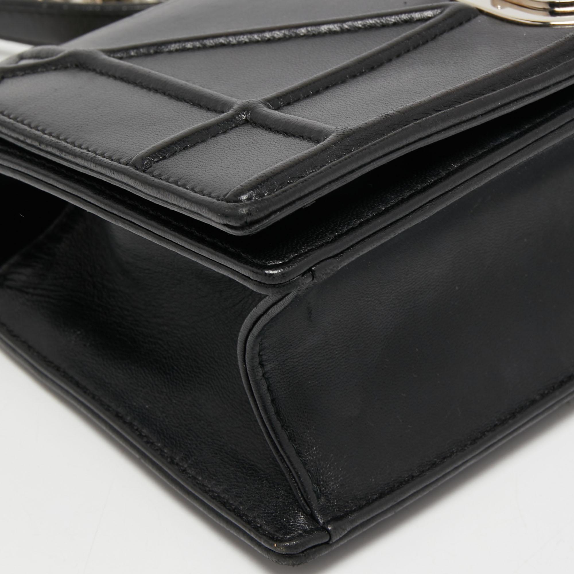 Dior Black Leather Small Diorama Shoulder Bag 2