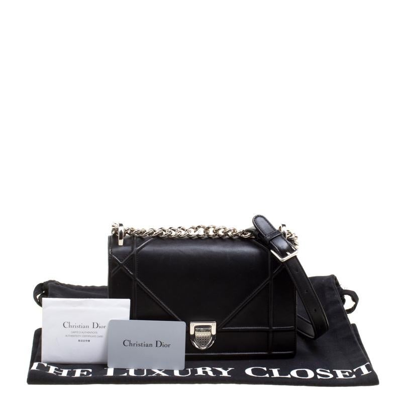 Dior Black Leather Small Diorama Shoulder Bag 4