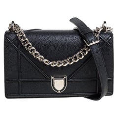 Dior Black Leather Small Diorama Shoulder Bag