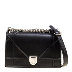 Dior Black Leather Small Diorama Shoulder Bag