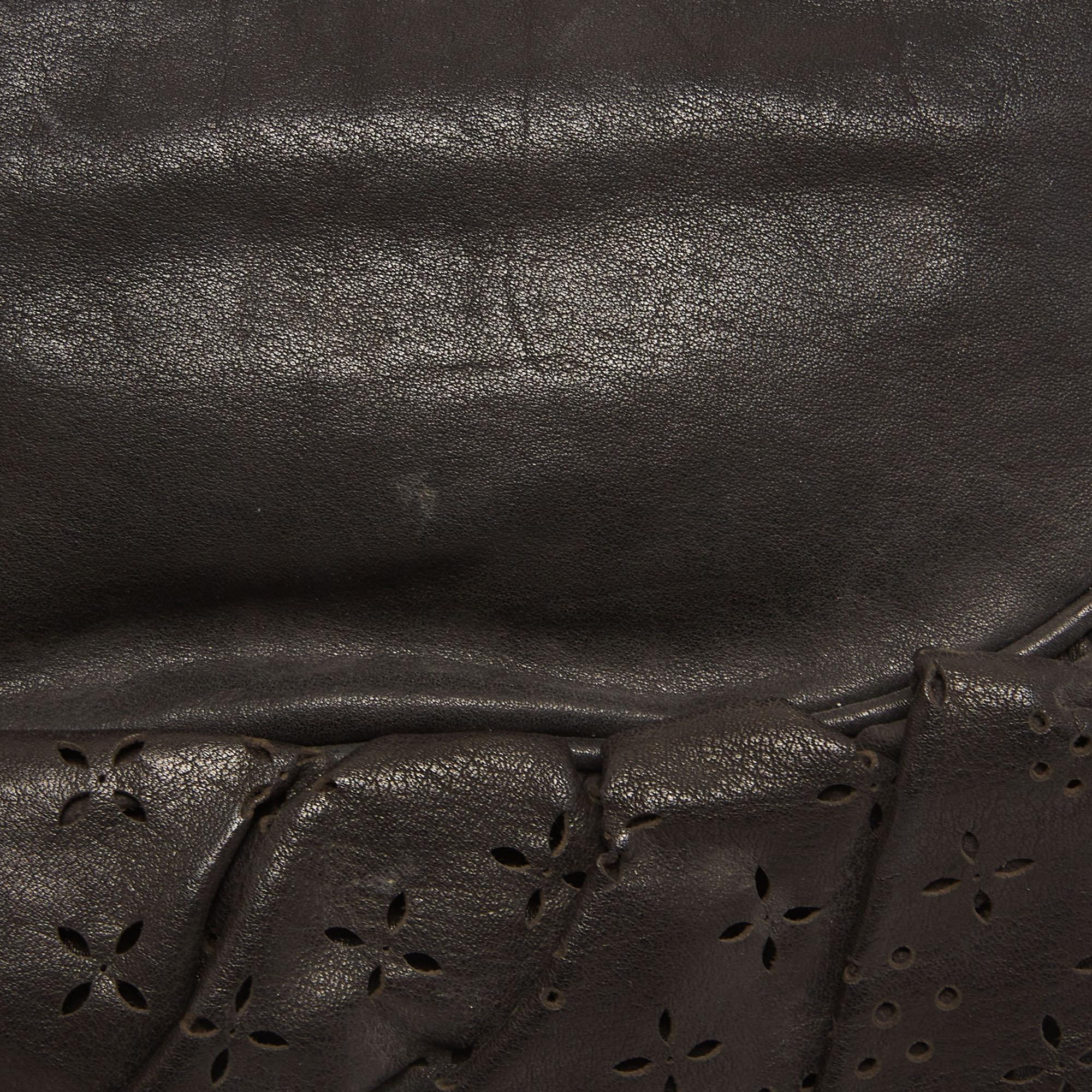 Dior Black Leather Small Gypsy Ruffle Hobo 3