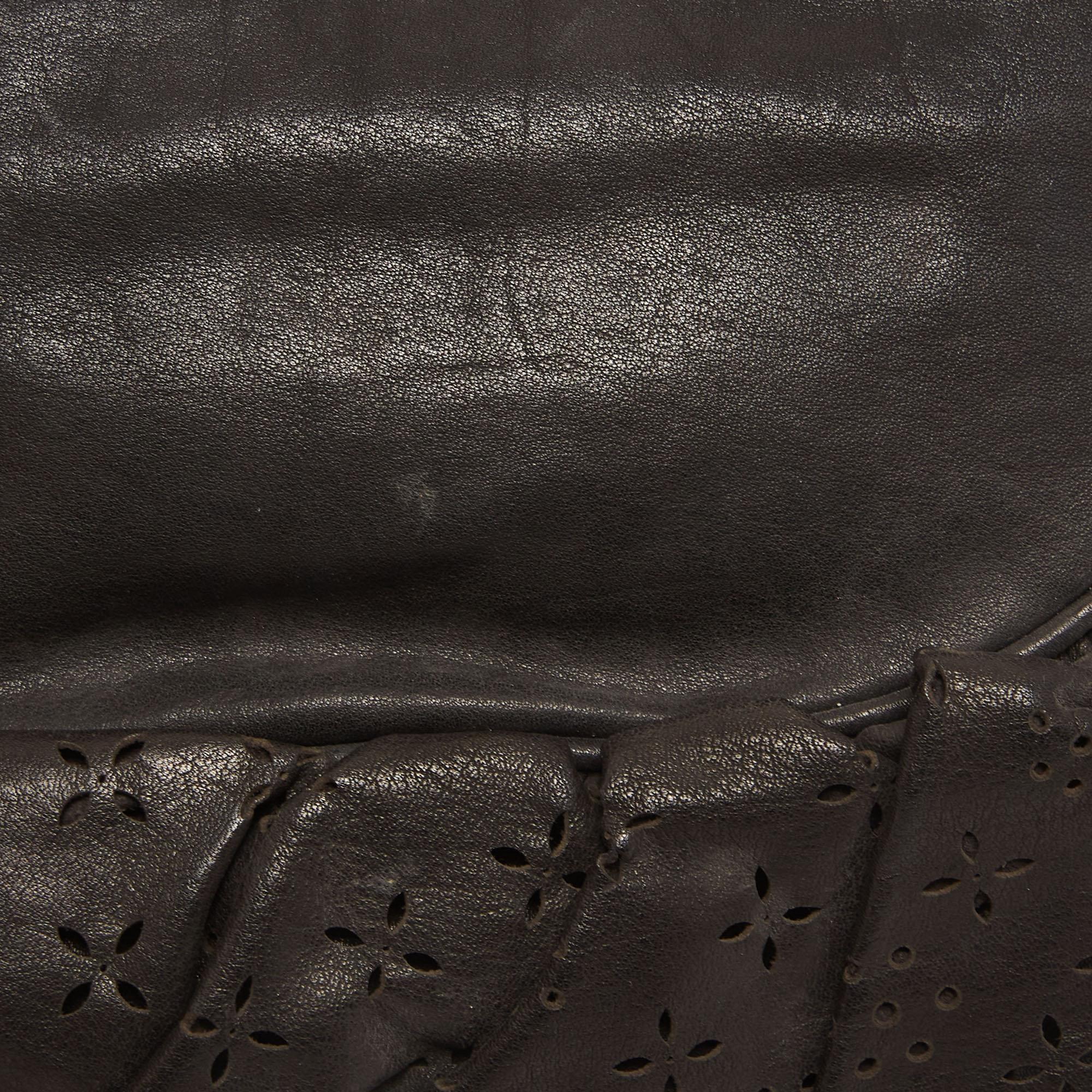 Dior Black Leather Small Gypsy Ruffle Hobo at 1stDibs
