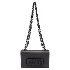 Dior Black Leather Small J'adior Flap Shoulder Bag