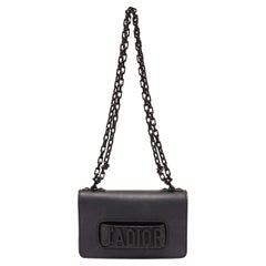 Dior Black Leather Small J'adior Flap Shoulder Bag