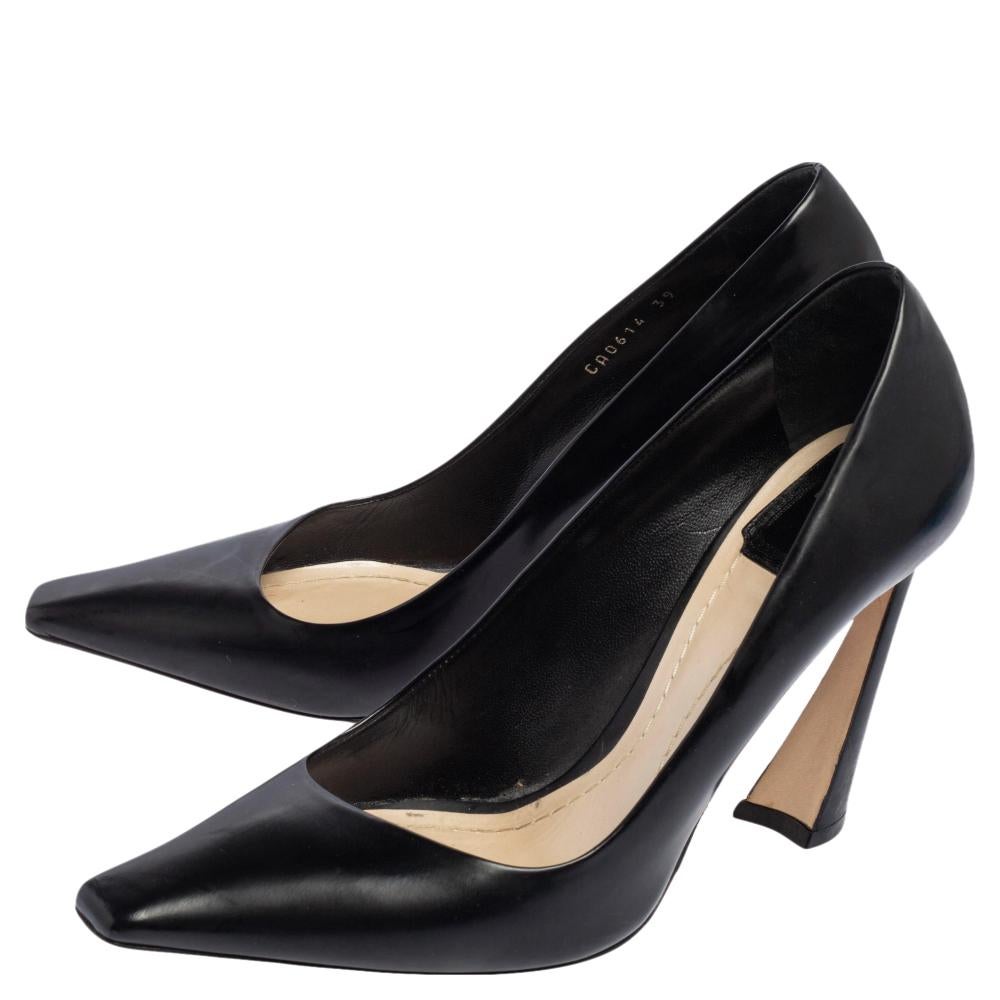 Dior Schwarze Songe-Pumps aus Leder mit quadratischer Zehe Größe 39 Damen