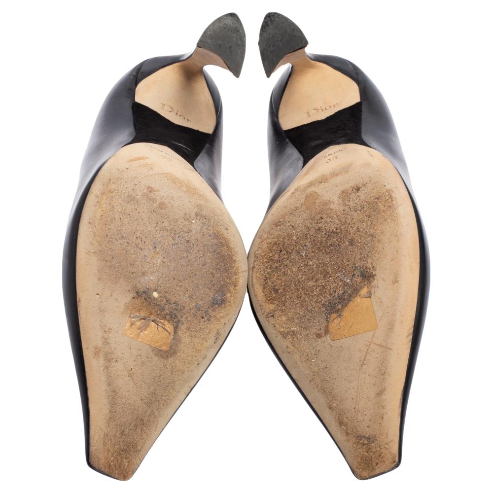 Dior Schwarze Songe-Pumps aus Leder mit quadratischer Zehe Größe 39 1