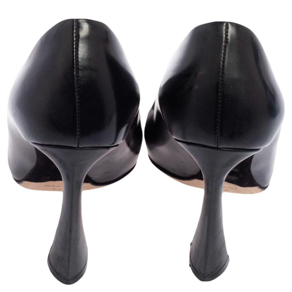 Dior Black Leather Square Toe Songe Pumps Size 39 1