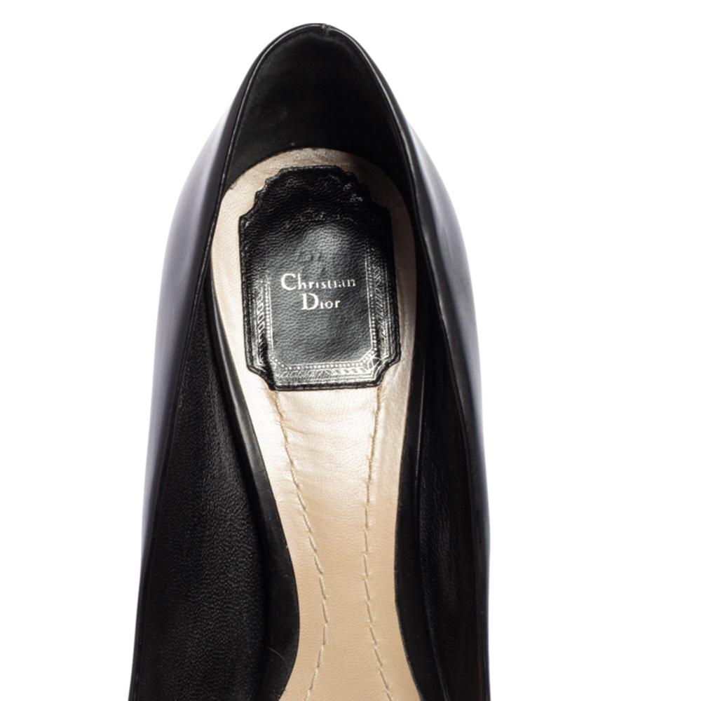 Dior Black Leather Square Toe Songe Pumps Size 39 2
