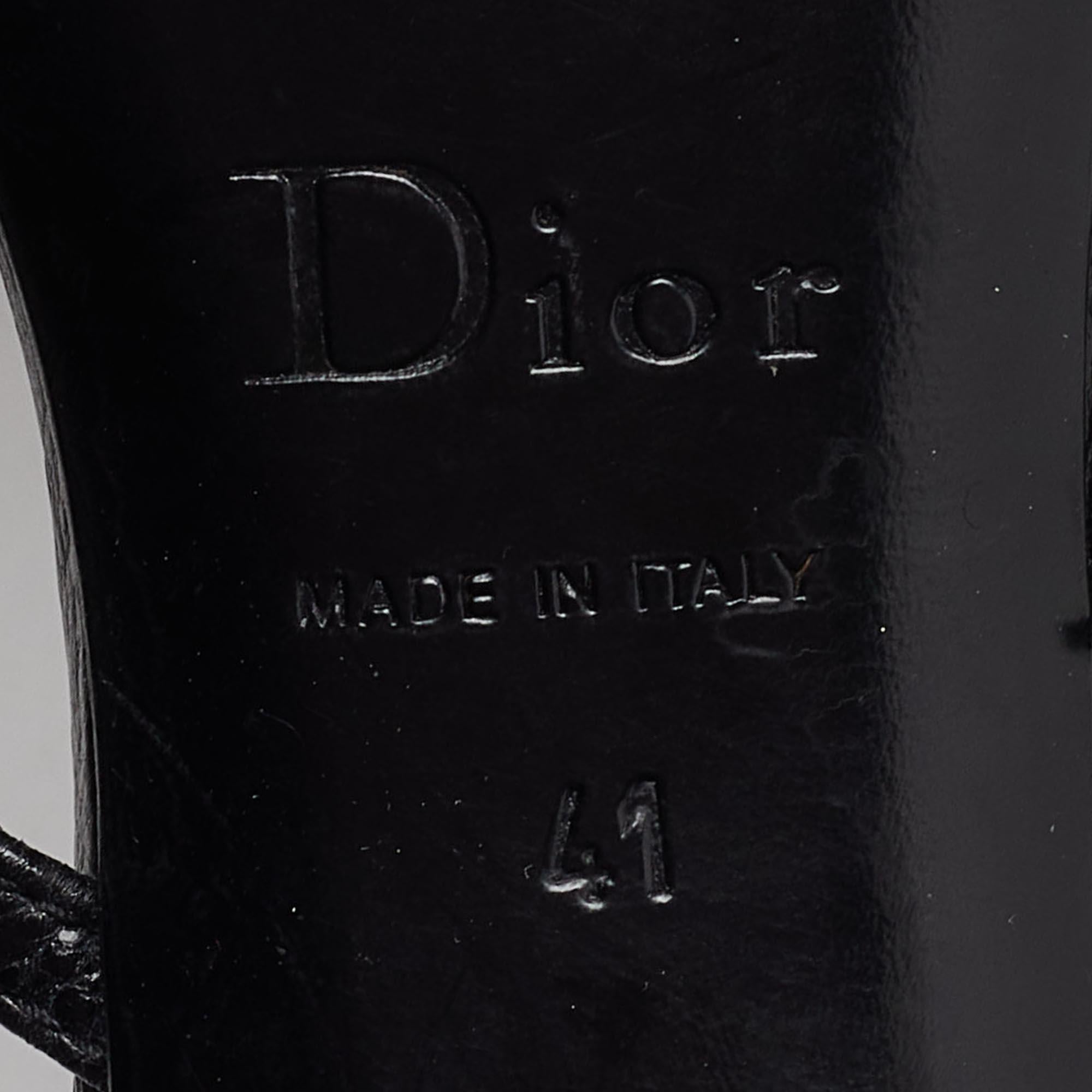 Dior Black Leather Strappy Slide Sandals Size 41 4