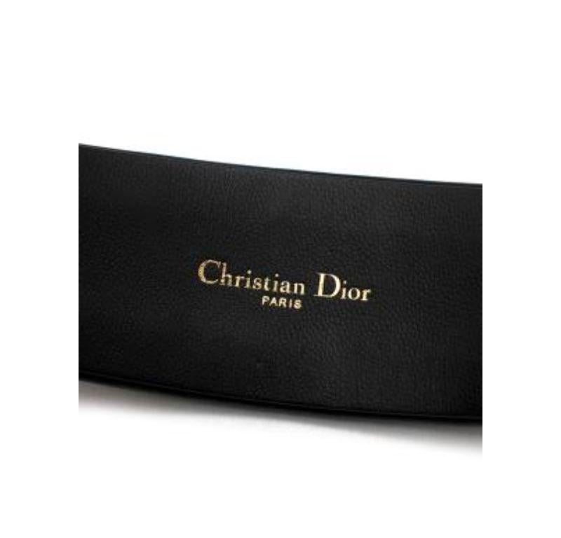 Dior Black Leather Studded Headband For Sale 1