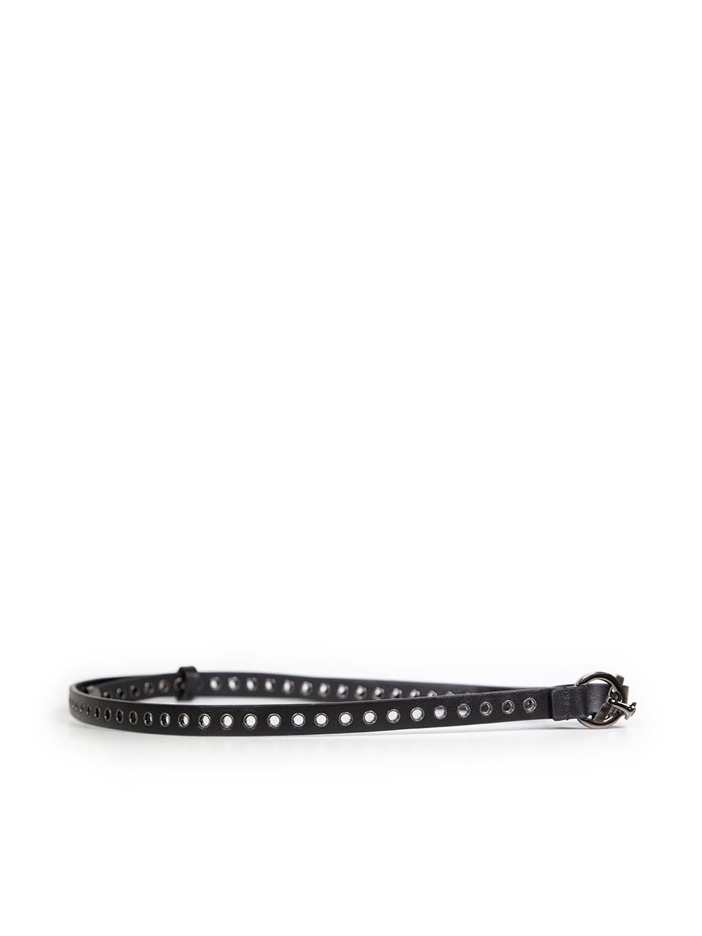 CONDITION is Very good. Hardly any visible wear to belt is evident on this used Dior designer resale item.
  
  Details
  
  
  Black
  
  Leather
  
  Waist belt 
  
  Logo engraved belt buckle
  
  Gun metal toned hard
  
  
  
  
  
  
  
 