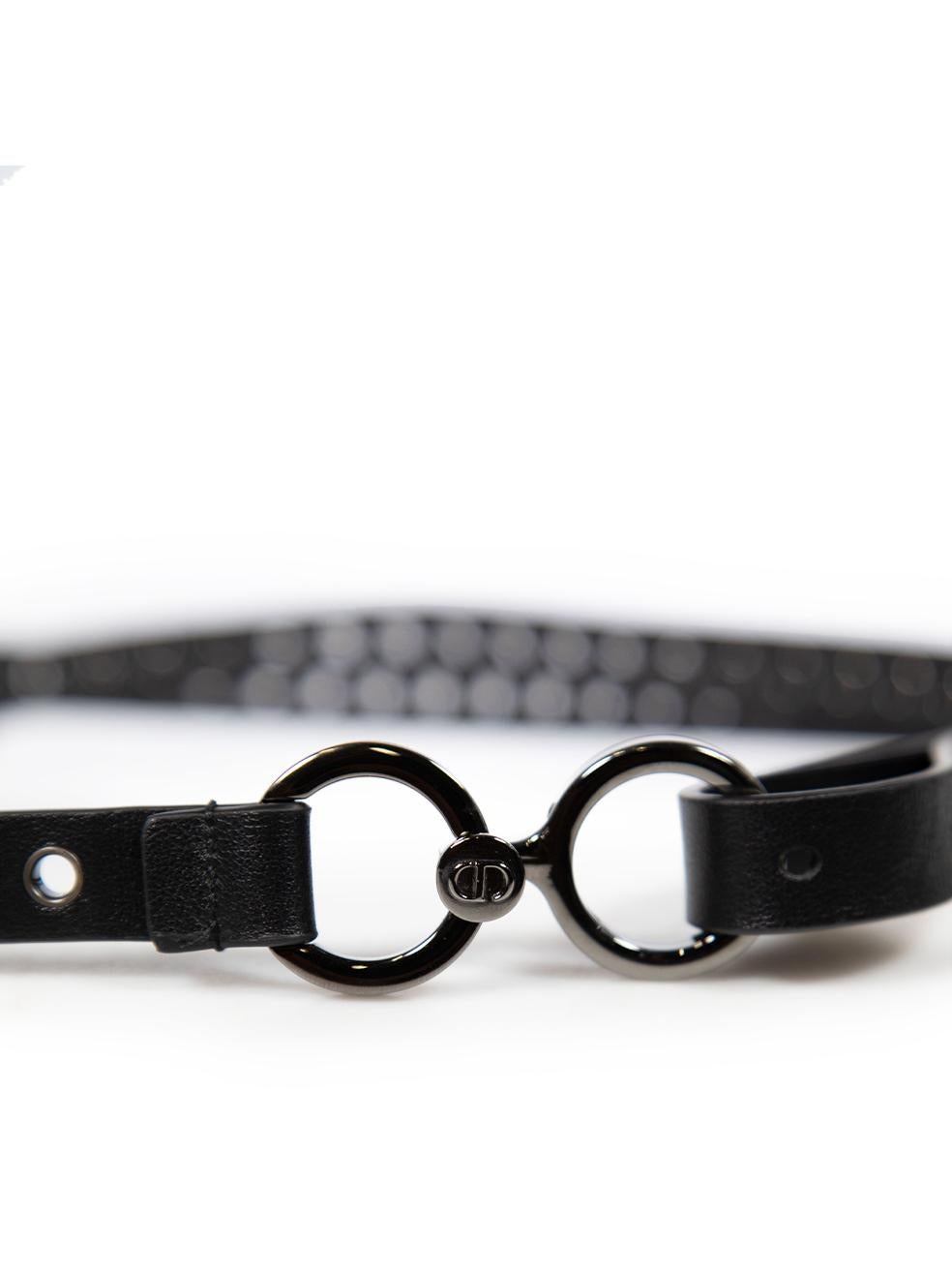 Dior Black Leather Talla Belt 1