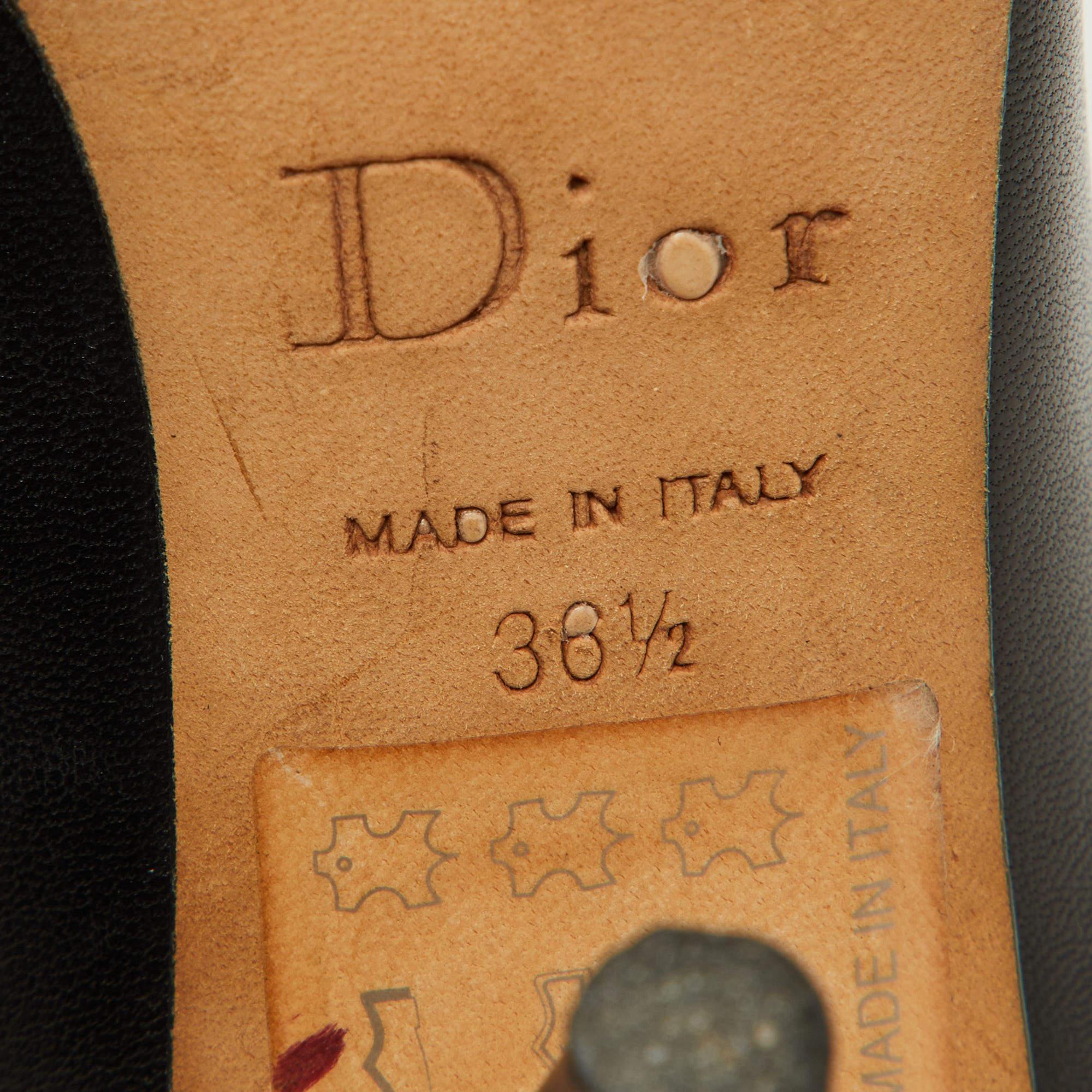 Dior - Décolleté con nappe in pelle nera - misura 36,5 in vendita 2
