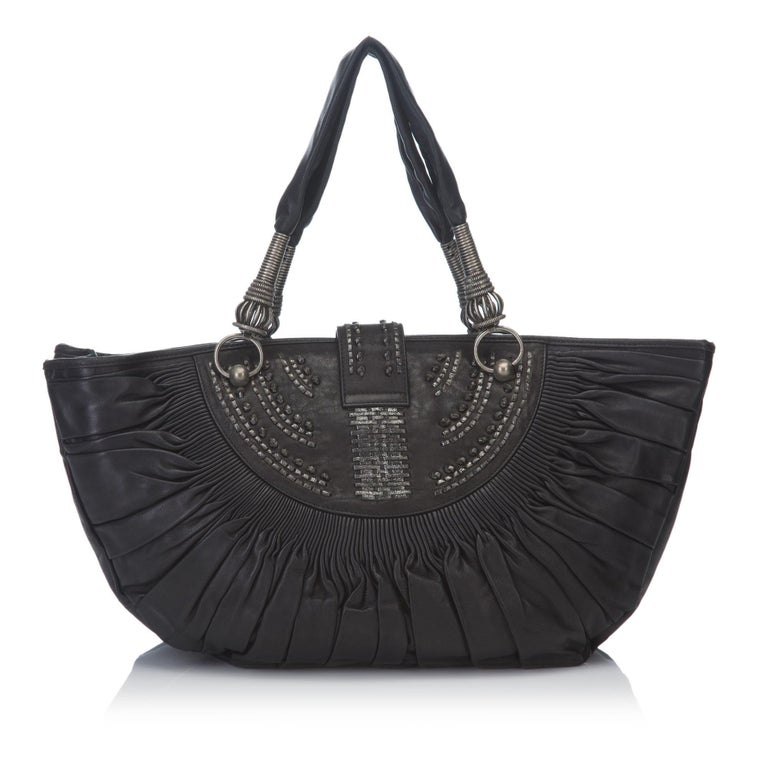 Dior Black Leather Tote Bag For Sale at 1stdibs