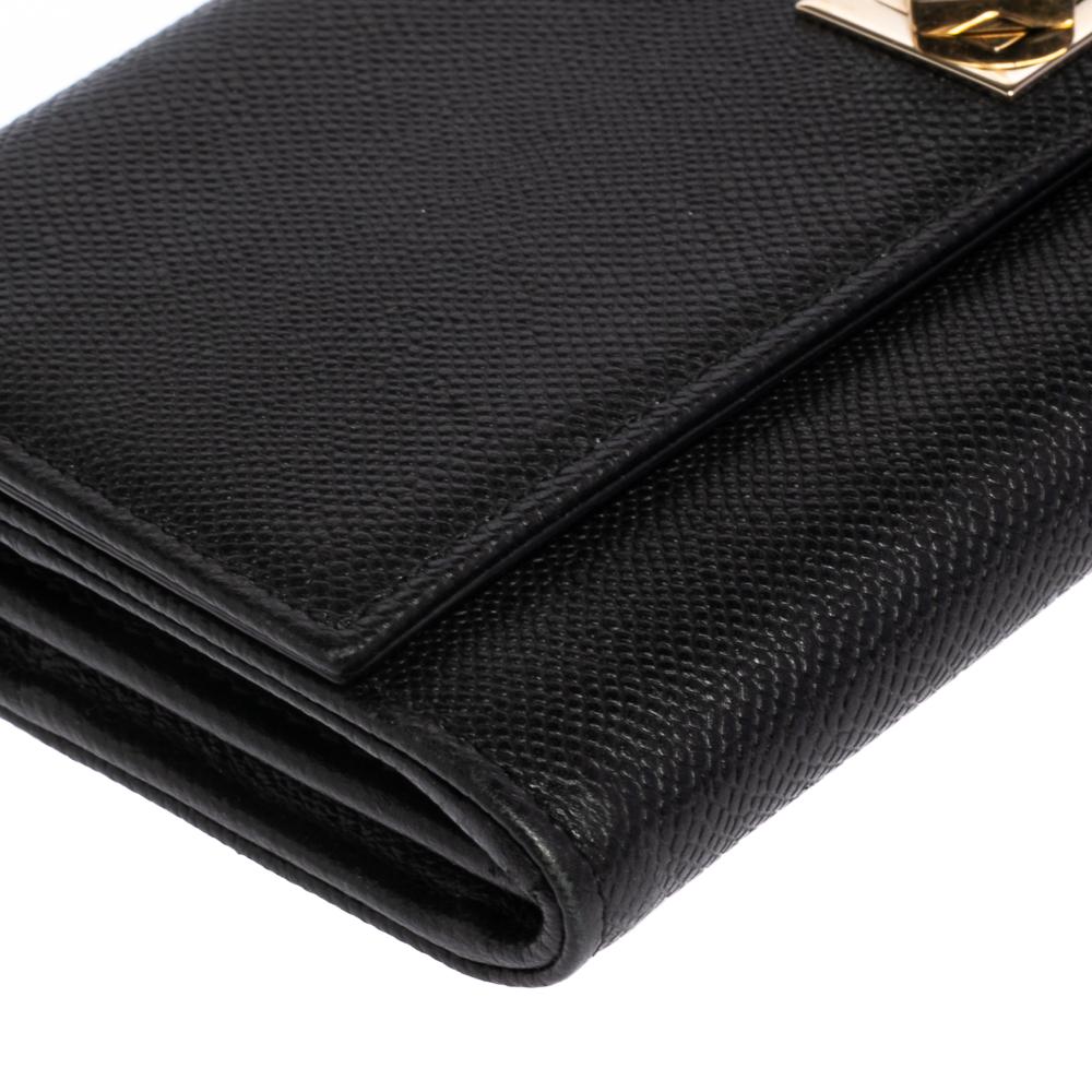 Dior Turn Me Dior Continental Geldbörse aus schwarzem Leder Damen
