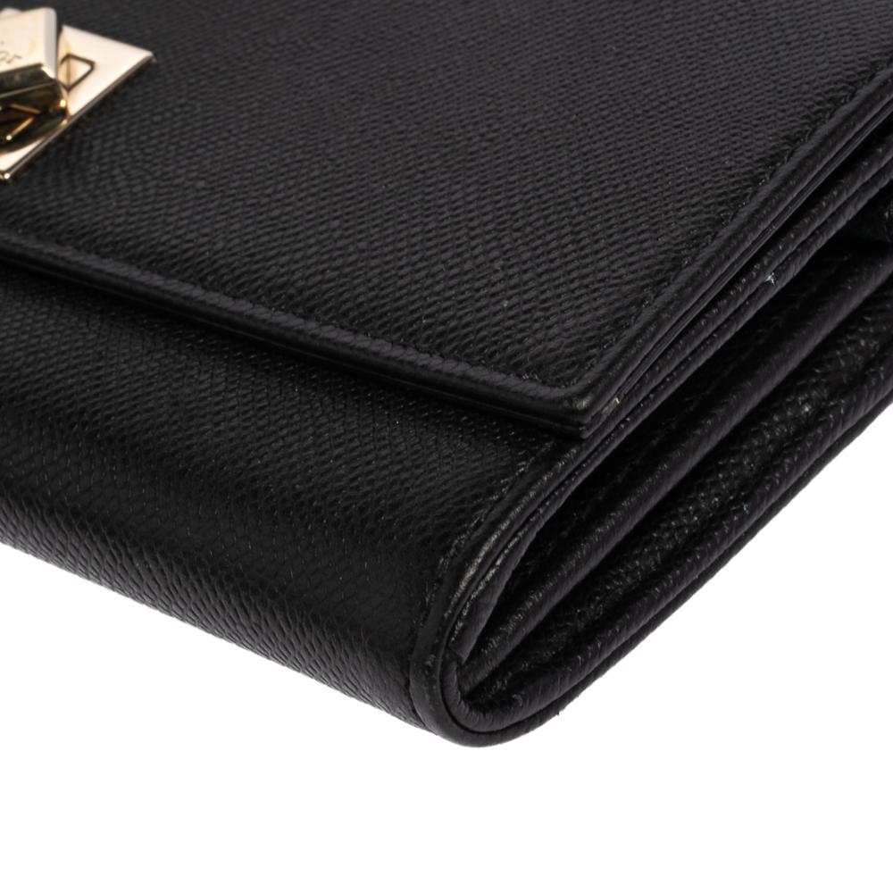 Dior Turn Me Dior Continental Geldbörse aus schwarzem Leder 1