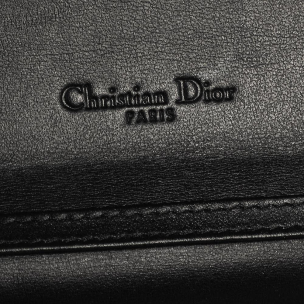 Dior Turn Me Dior Continental Geldbörse aus schwarzem Leder 4