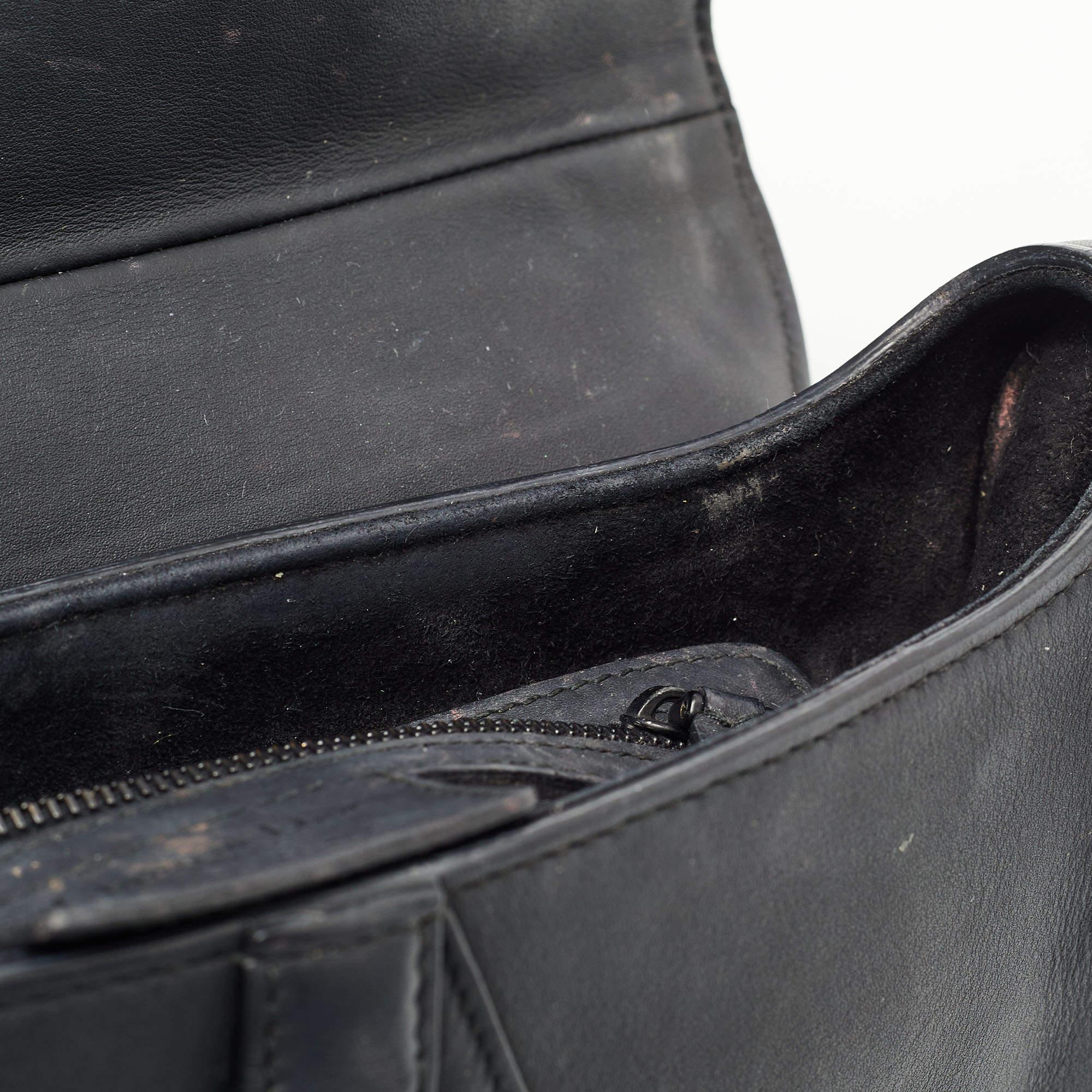 Dior Black Leather Ultra Matte Saddle Bag 9