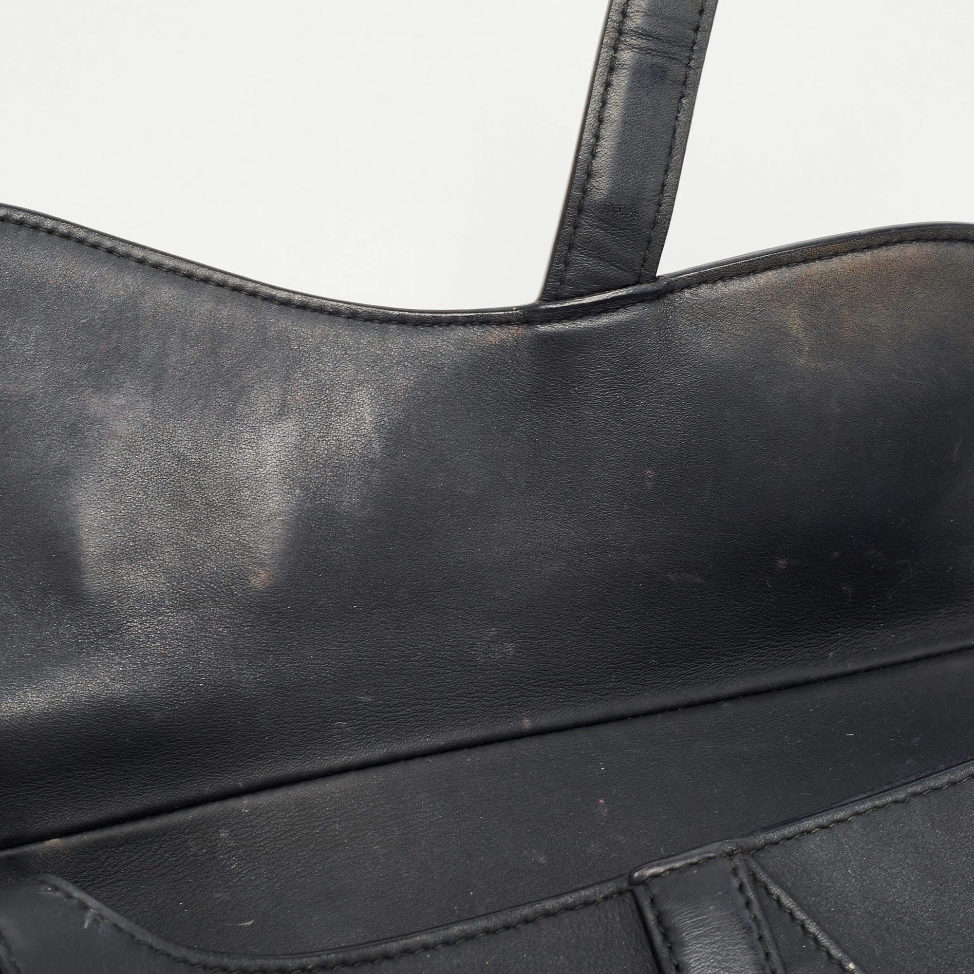 Dior Black Leather Ultra Matte Saddle Bag 13