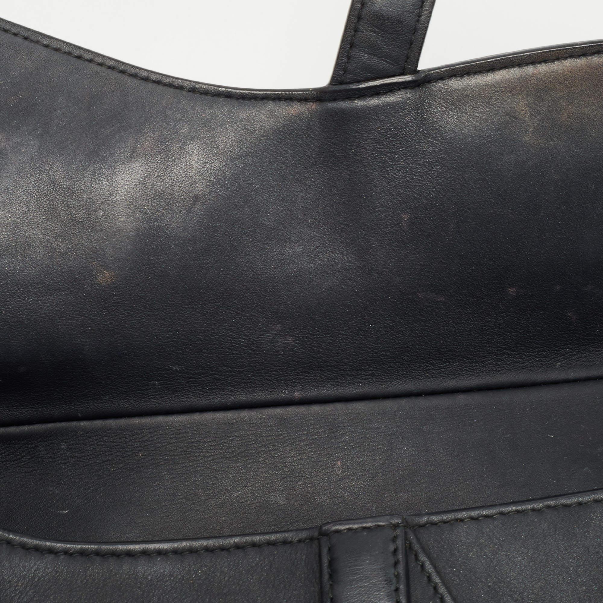 Dior Black Leather Ultra Matte Saddle Bag 14