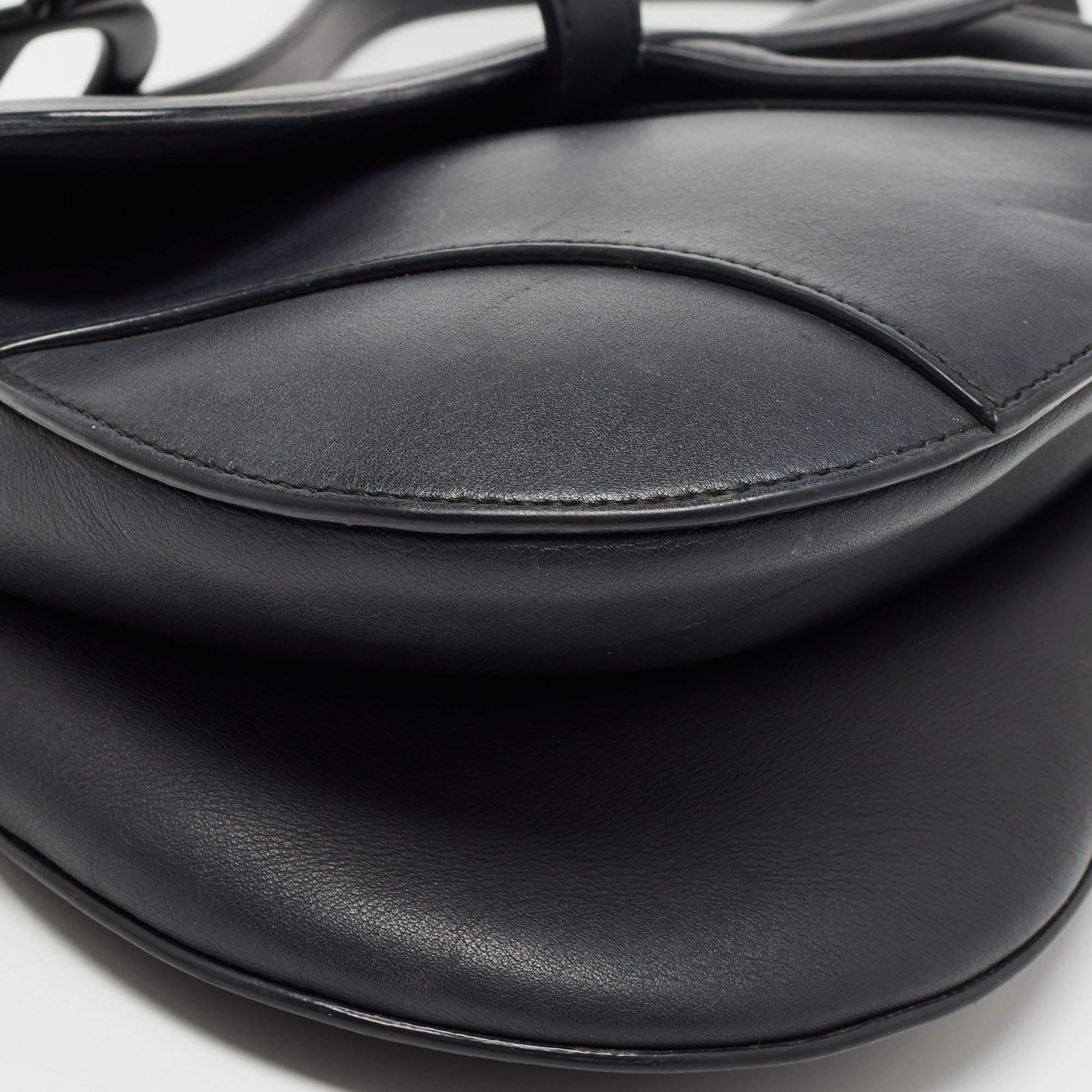Dior Black Leather Ultra Matte Saddle Bag 2