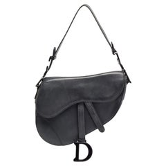 Dior Black Leather Ultra Matte Saddle Bag