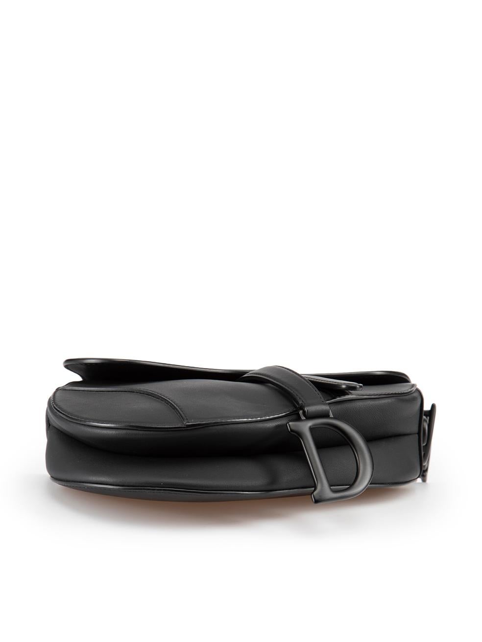 Women's Dior Black Leather Ultramatte Saddle Bag