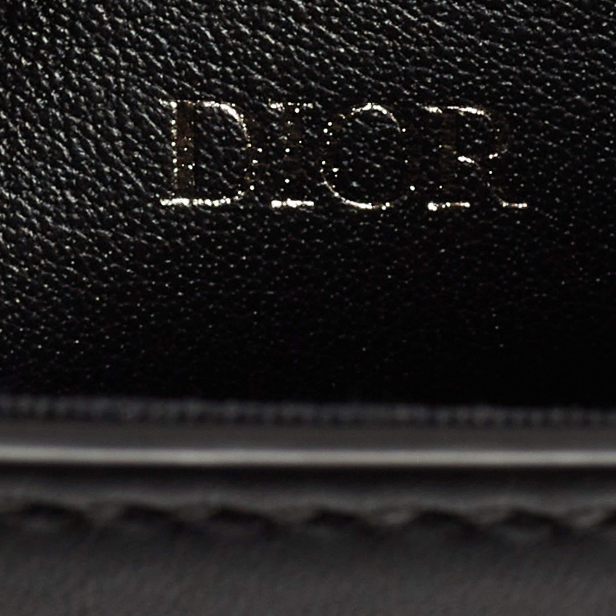 Dior Black Leather Vertical Pouch Bag For Sale 6