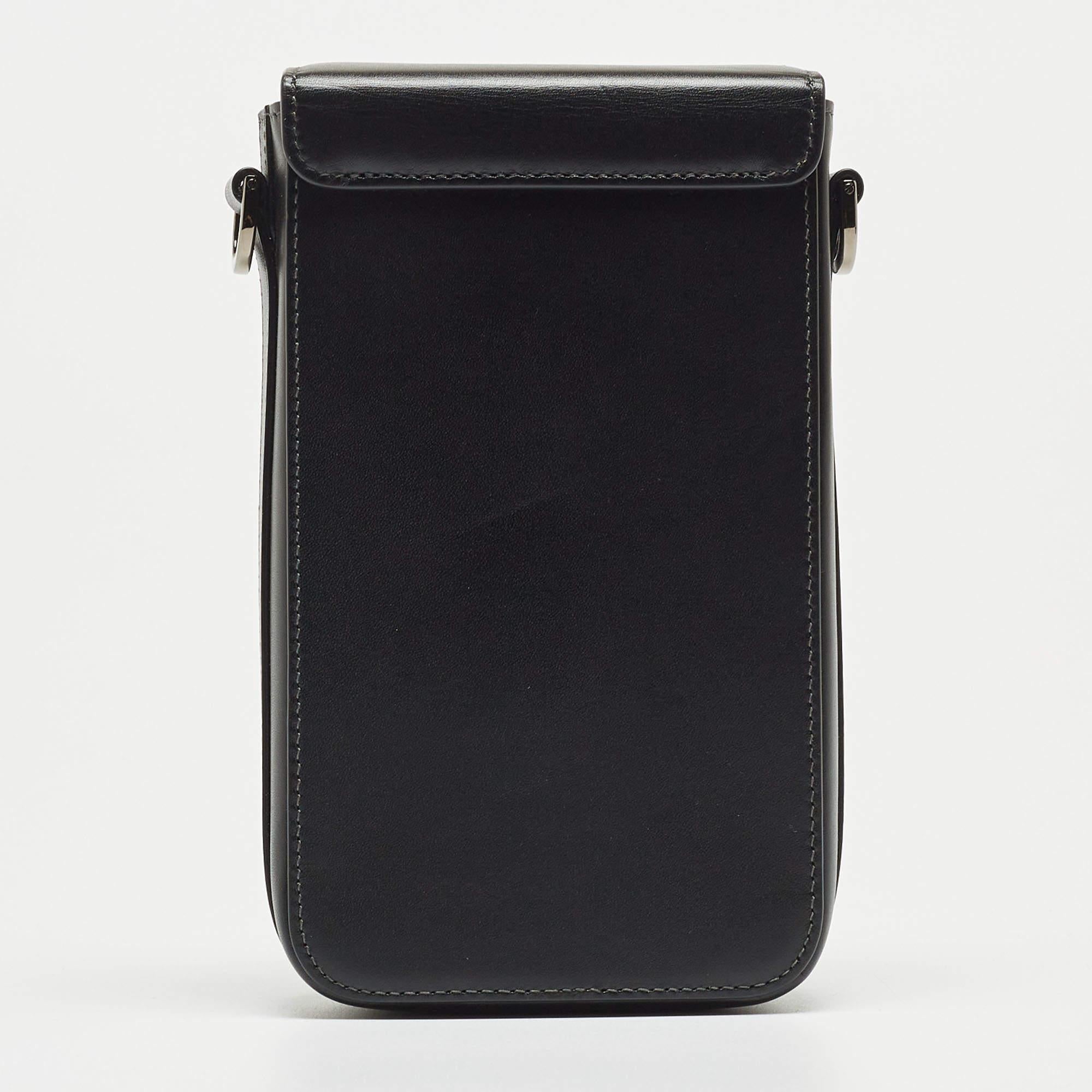 Men's Dior Black Leather Vertical Pouch Bag For Sale