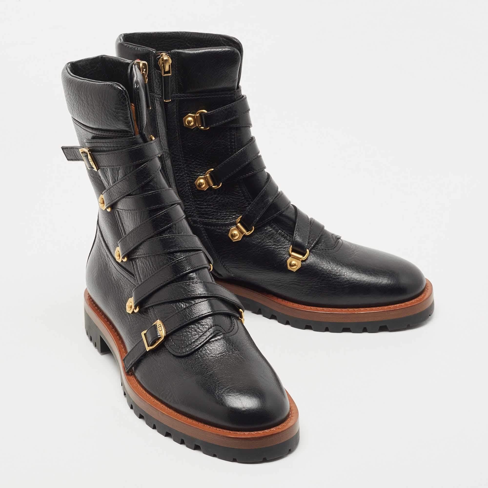 Dior Black Leather Wildior Boots Size 39 at 1stDibs