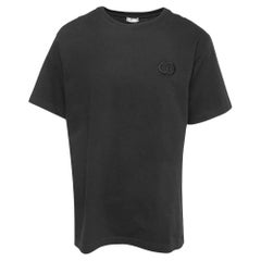 Dior Black Logo Embroidered Cotton Half Sleeve T-Shirt 3XL