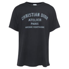 Dior Black Logo Print Cotton Half Sleeve T-Shirt 3XL