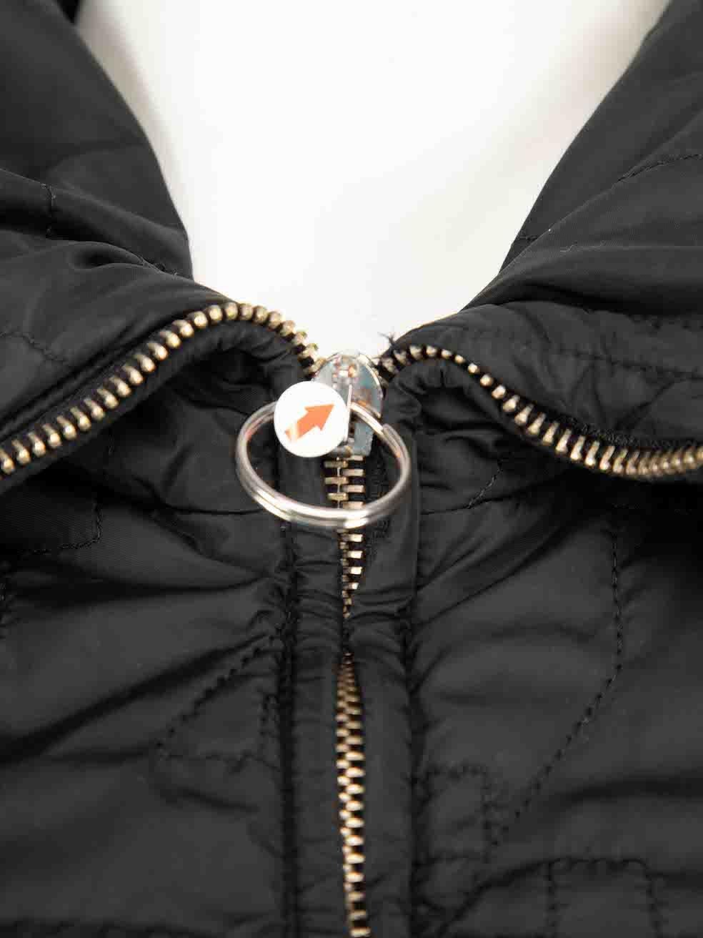 Dior Schwarze Macrocannage gesteppte Jacke mit Reißverschluss Größe L Damen