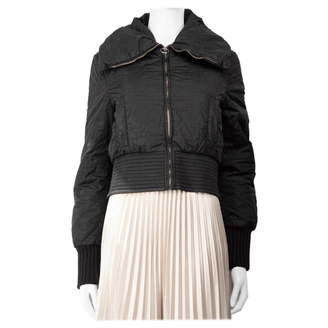 Dior Black Macrocannage Quilted Zip Jacket Size L