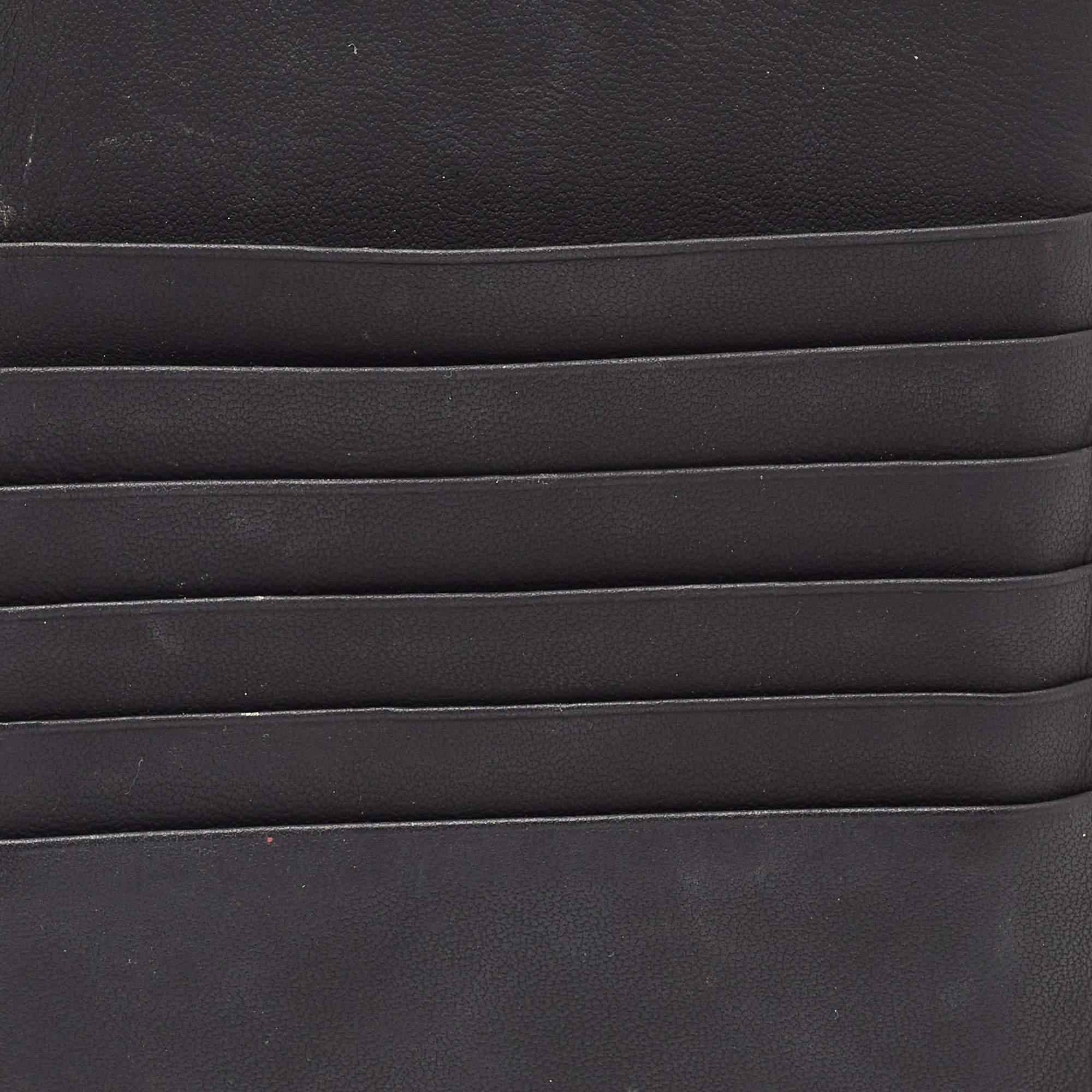 Dior Black Matte Cannage Leather Zip Pouch en vente 3