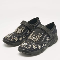 Dior Baskets basses Fusion en maille noire et néoprène, taille 39