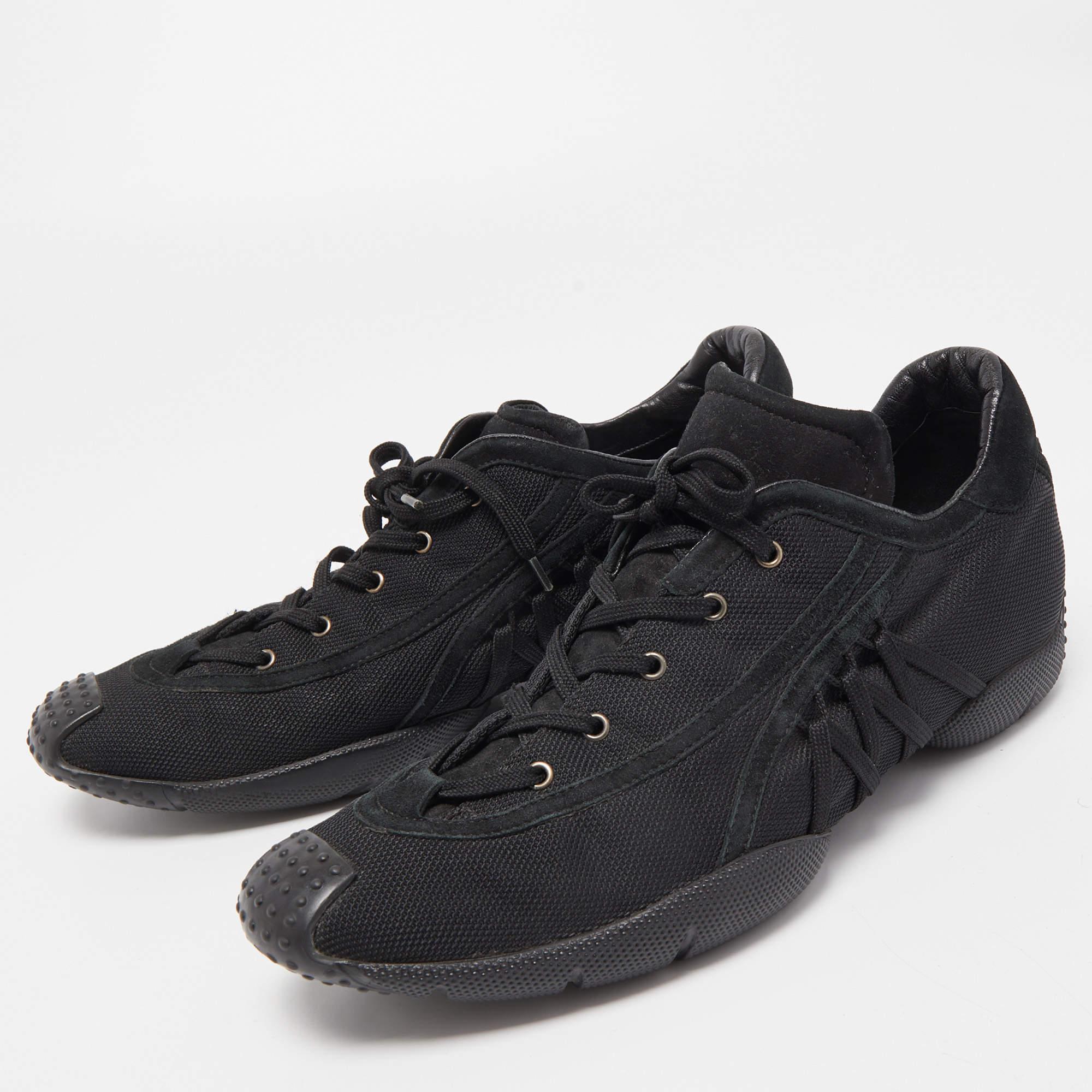 Women's Dior Black Mesh and Suede Lace Up Sneakers Size 40.5