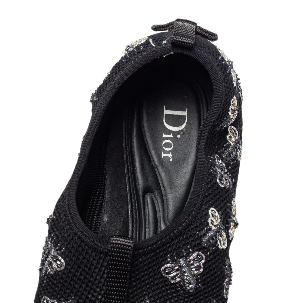 Women's Dior Black Mesh Bee Fusion Sneakers Size 38