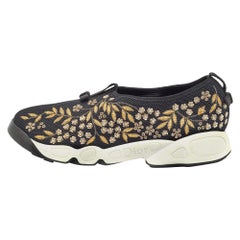 Dior Black Mesh Embellished Fusion Sneakers Size 41