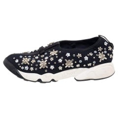 Dior Black Mesh Fusion Embellished Low Top Sneakers Size 37