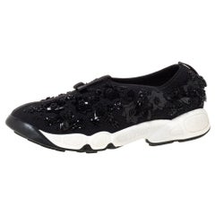 Dior Black Mesh Fusion Embellished Low Top Sneakers Size 38