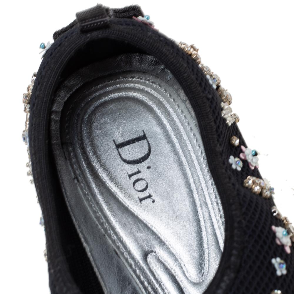 Dior Black Mesh Fusion Embellished Sneaker Size 38 1