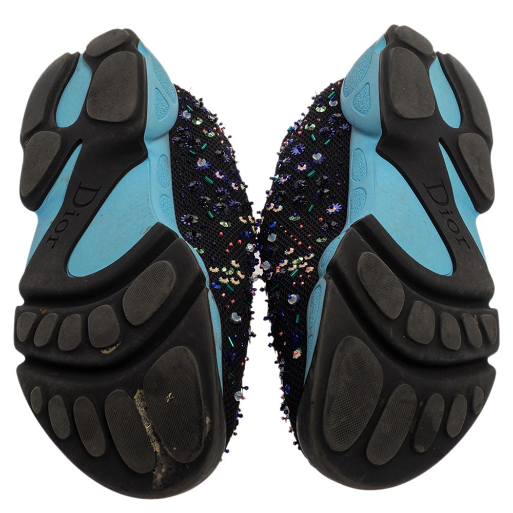 Women's Dior Black Mesh Fusion Embellished Sneakers Size 37