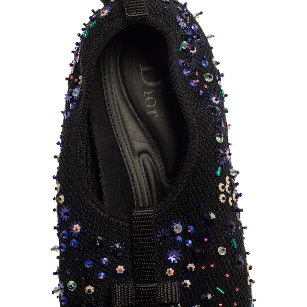 Dior Black Mesh Fusion Embellished Sneakers Size 37 2