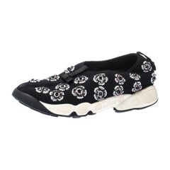 Dior Black Mesh Fusion Embellished Sneakers Size 38
