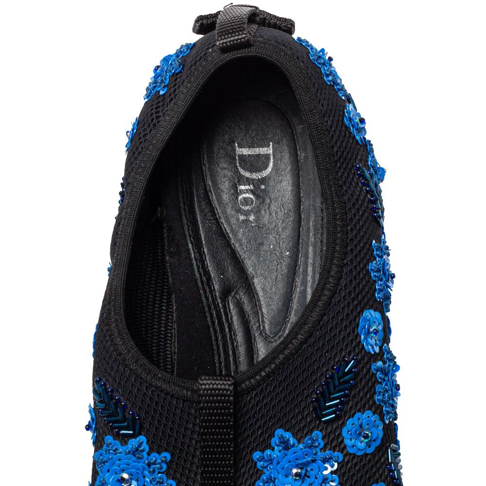 Dior Black Mesh Fusion Embellished Sneakers Size 39.5 2