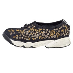 Dior Black Mesh Fusion Low Top Sneakers Size 38.5